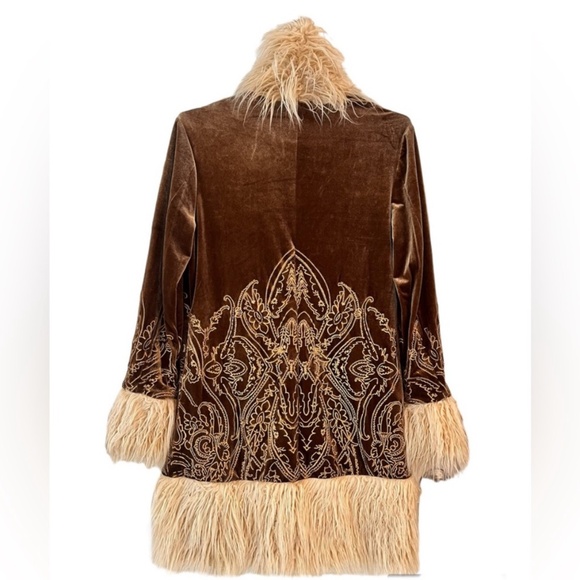 Forever 21 Penny Lane Faux Fur Trim 70s Retro Style Shag Coat Almost Famous SM - Picture 10 of 15